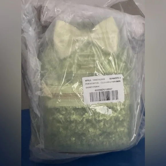 Tinkerbell Green Sequin Hidden Mickey Loungefly - Picture 4 of 4